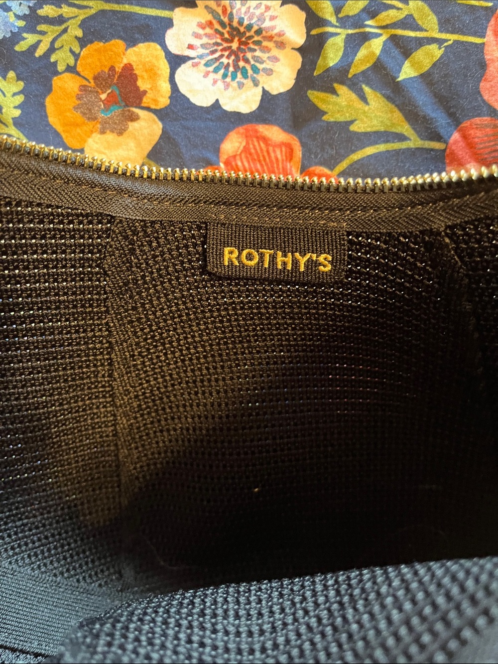 Rothy's Black Crescent Shoulder Bag with Tan Strap - Picture 2 of 7